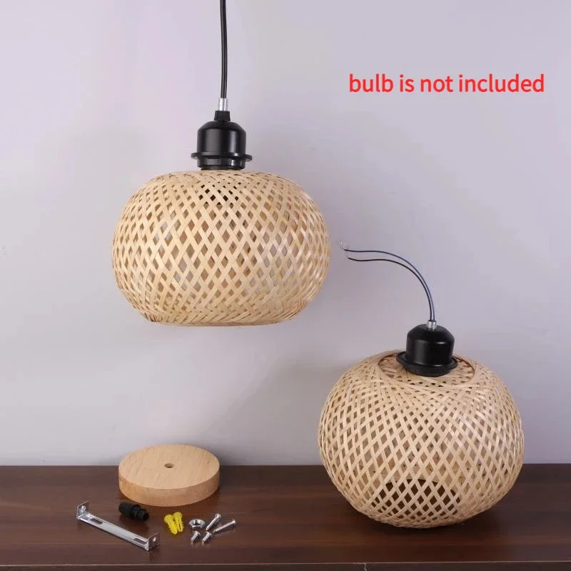 

1 шт. бамбуковый абажур, потолочный подвесной светильник, подвесной светильник ручной работы из ротанга, светильник для ресторана, столовой, внутреннее освещение