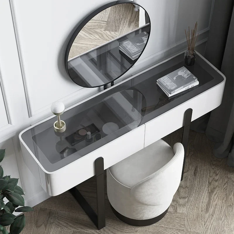 Dresser Bedroom Small Makeup Table Princess Style Light Luxury High-Grade Bay Window Dresser