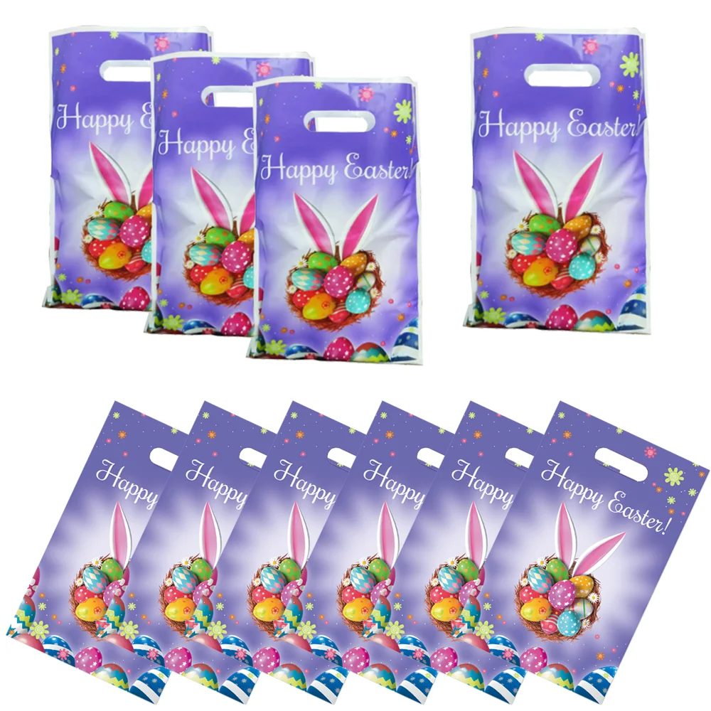 

Happy Easter Gift Bags Happy Birthday Party Decoration Candy Package Bucket Accessory Bunny Eggs Party Supplies Plastic Backpack