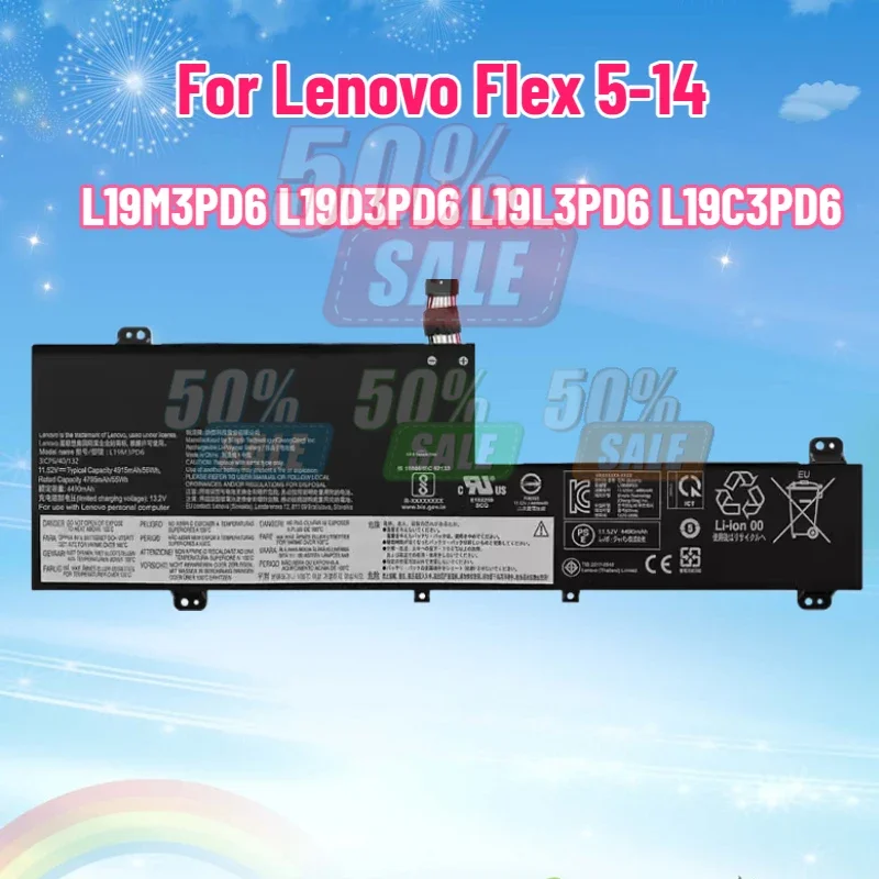SWZY L19M3PD6 for Lenovo IdeaPad Flex 5 Laptop Battery for 14ALC05 14IIL05 15AL505 14ARE05 14ITL05 L19L3PD6 L19C3PD6