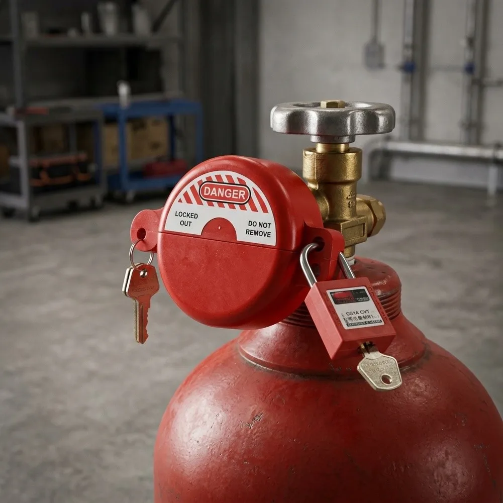 Valve for Lock for Gas Cylinder and Water Pipe ABS Security Lock to Prevent Unauthorized to Tank and Pipeline Systems