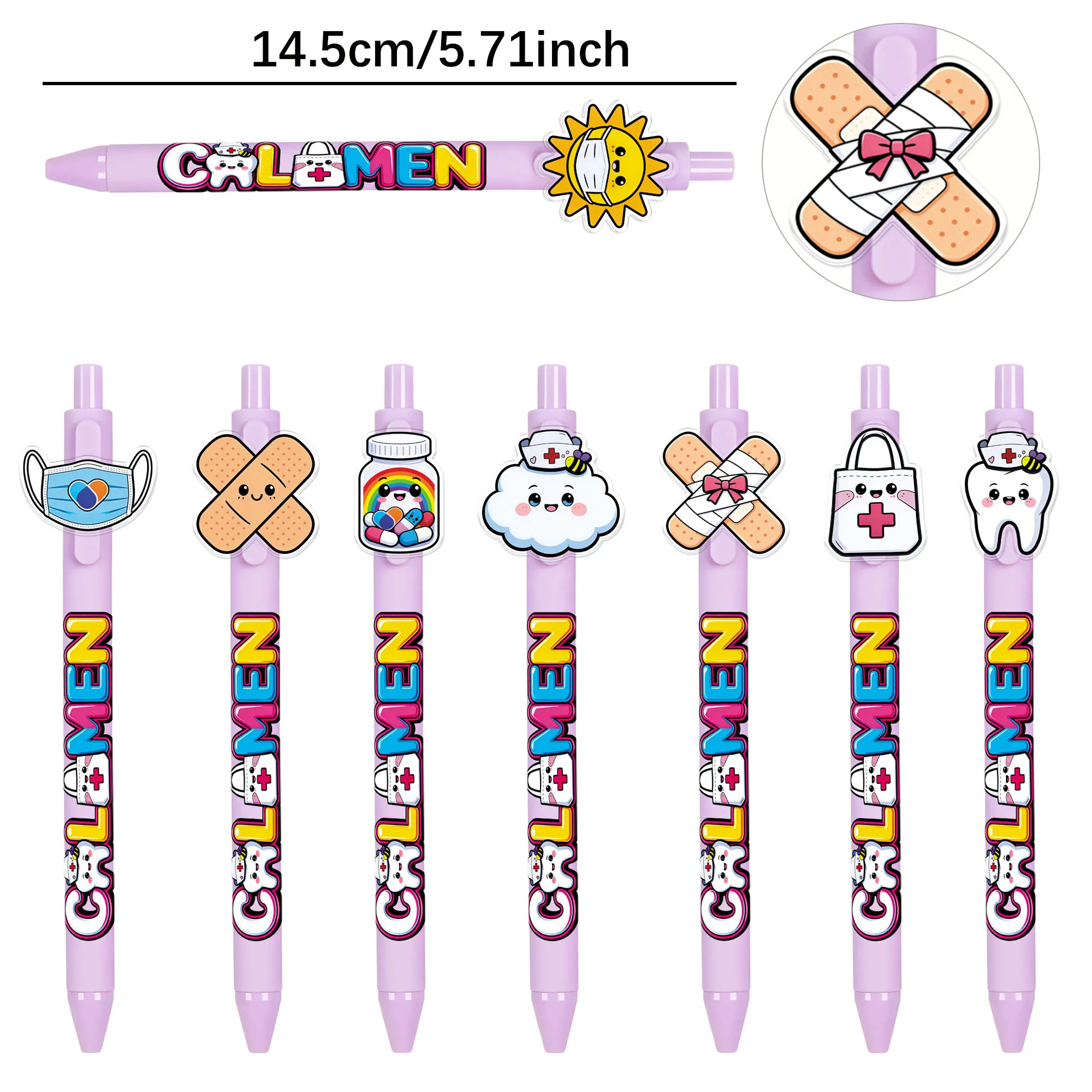 8 pieces / 16 pieces purple series medical ballpoint pens / office writing push-button pens / nurse's day gift stationery