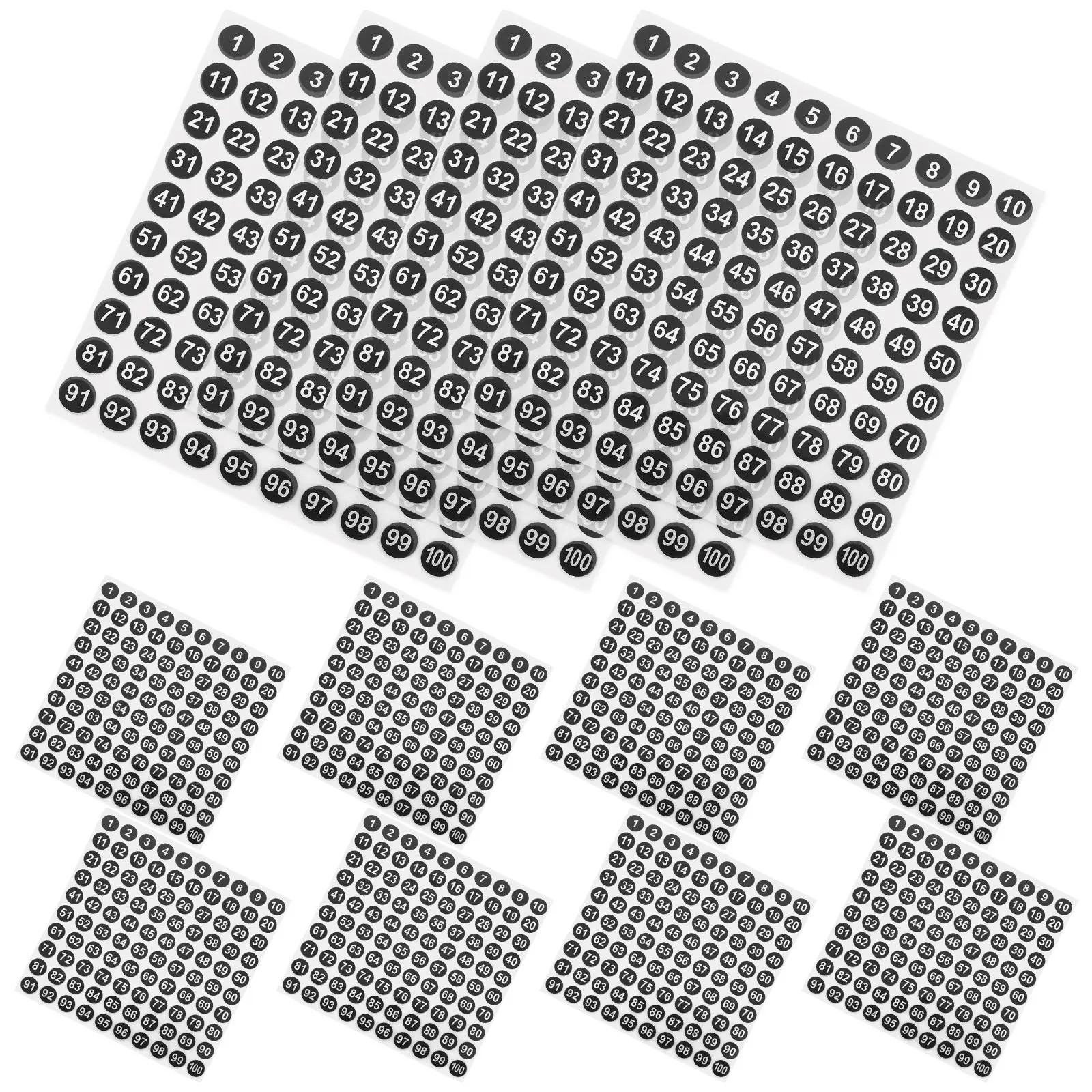 

50 Sheets Round Digital Number Stickers Waterproof Self-Adhesive Identification Labels for Envelopes Gift Wraps DIY Crafts