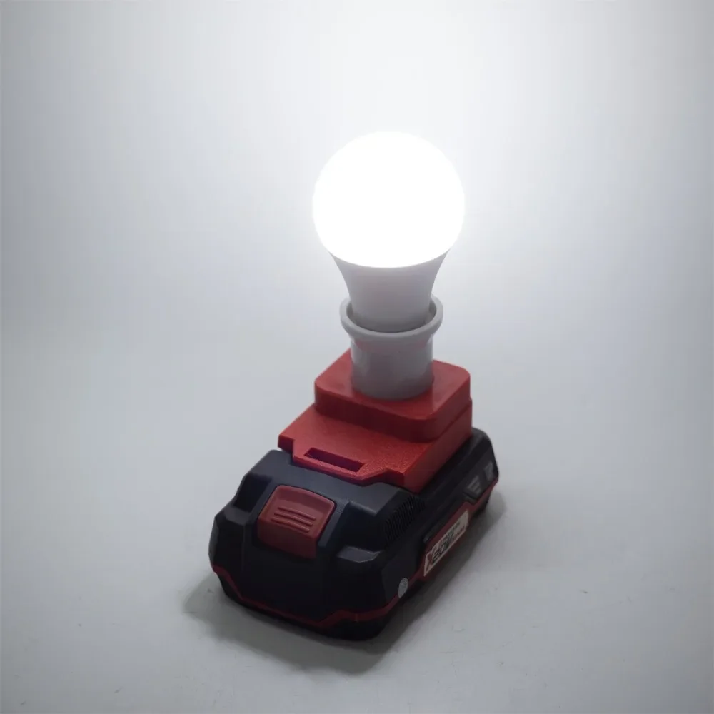 Portable LED Work Light for Lidl Parkside X20V TEAM Li-ion Battery Series E27 Base Adapter Wear 5W Ball Bulb for Camping Light