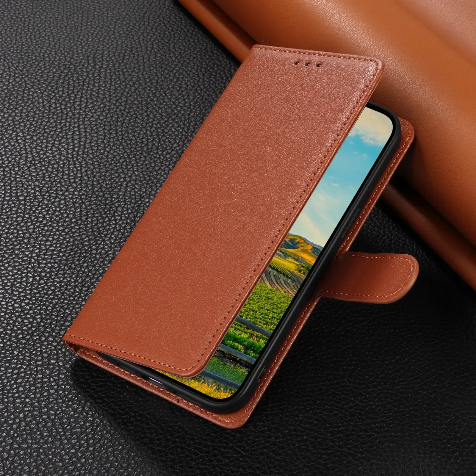 Leather Protective Case for Samsung Galaxy S23 S24 S25 Ultra Plus Edge A06 A16 A26 A36 A56 A05S A15 A25 A35 A55 5G Wallet Funda