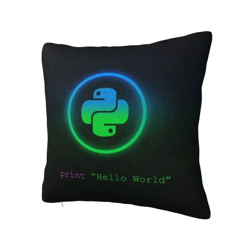 Computer Programming Coder Python Cushion Cover 40x40cm Programmer Developer Soft Luxury Pillow Case Decoration Salon