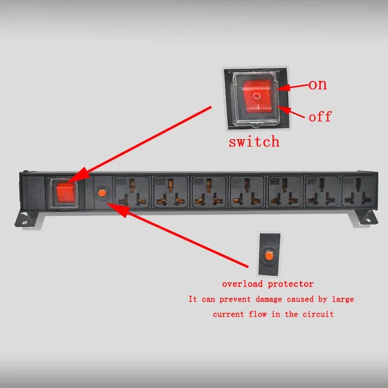 PDU power board network cabinet rack C14 port desktop 16A universal socket 1-10AC with overload protection wireless socket