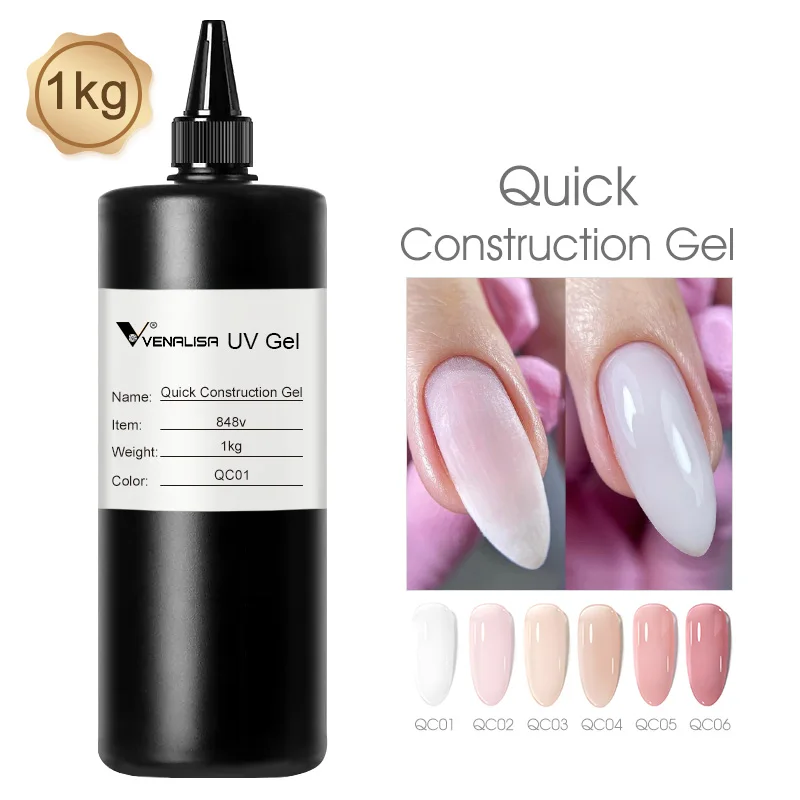 #1004 Ven alisa Nagel Gel politur Rohmaterial Gelee Nude Pink 1l UV-LED-Gel Nachfüll gel Diamant Long Wear Top Coat Gel einweichen – Detail 12
