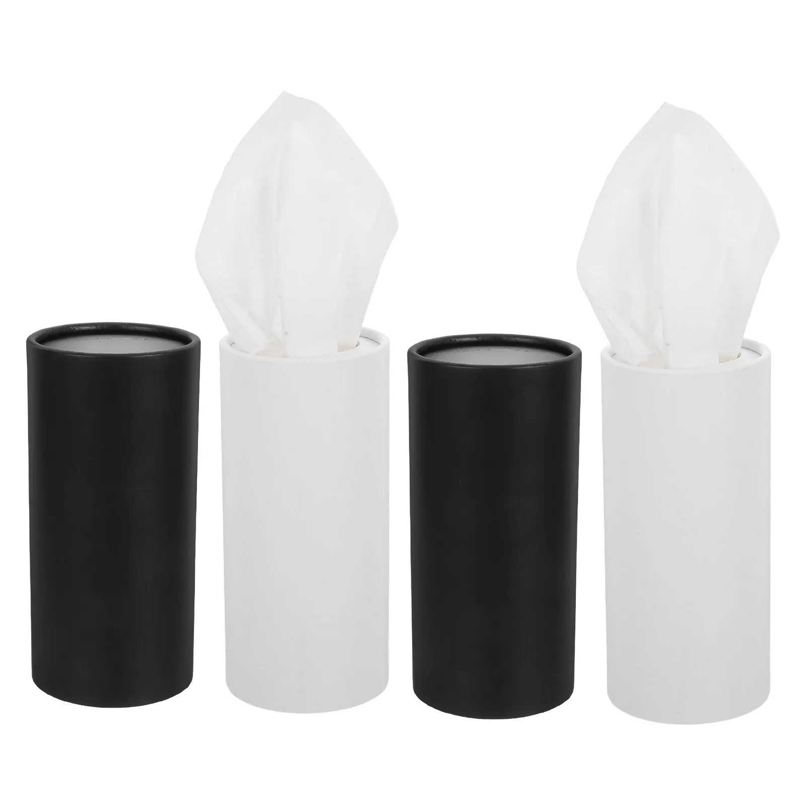 4Pcs Car Cylinder Tissue Holder Round Refillable Cup Holder Tissue Box for Car Truck Office Travel Home Decor Stylish Interior