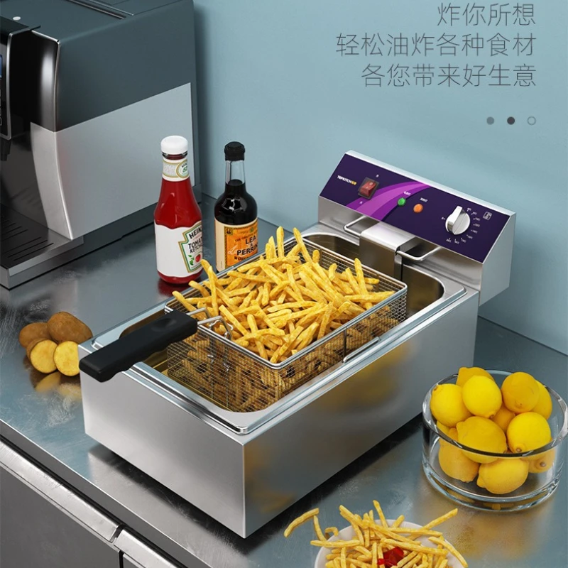 Electric Fryer Commercial Fryer Single Cylinder Large Capacity Electric Fryer French Fries Chicken Chops String