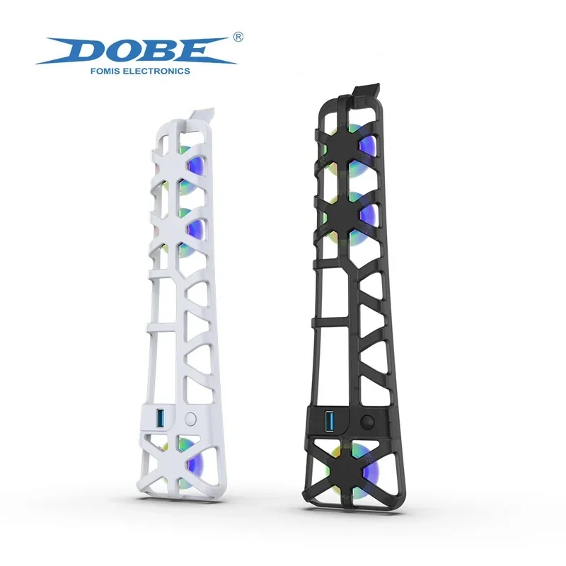 DOBE Cooling Fan for PS5 Slim Disc Edition and Digital Edition with RGB Lighting USB 3.0 Port TP5-3538S Enhanced Heat Dissipatio