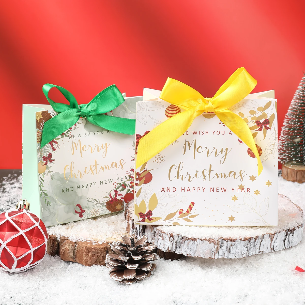 Christmas Gift Box Merry Christmas Decoration for Home 2024 Candy Cookies Boxes Xmas Ornaments Navidad Natal New Year Gift 2025