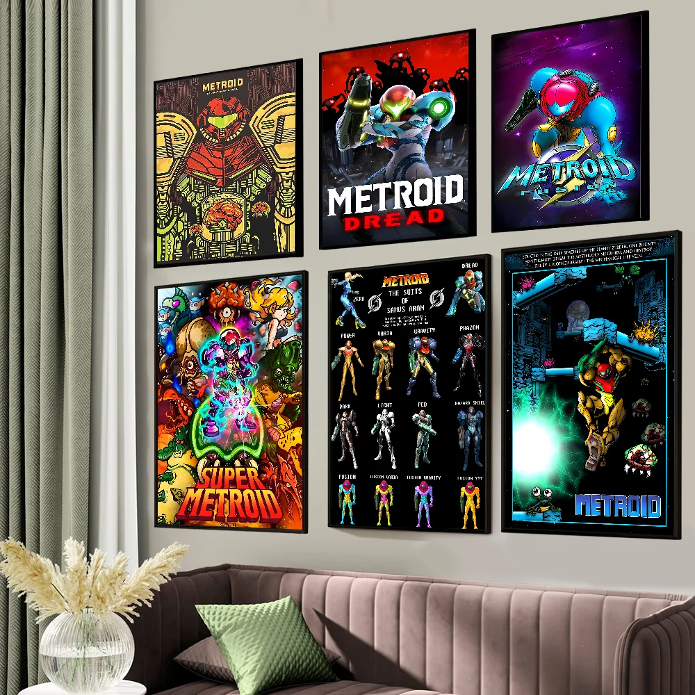 Metroid Prime Good Quality Prints and Posters Vintage Room Home Bar Cafe Decor Aesthetic Art Wall Painting