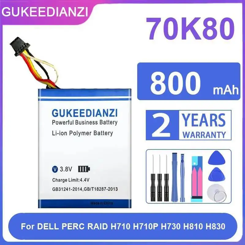 

Premium Replacement 800Mah Laptop Battery 70K80 For Dell Perc Raid H710 H710P H730 H810 H830
