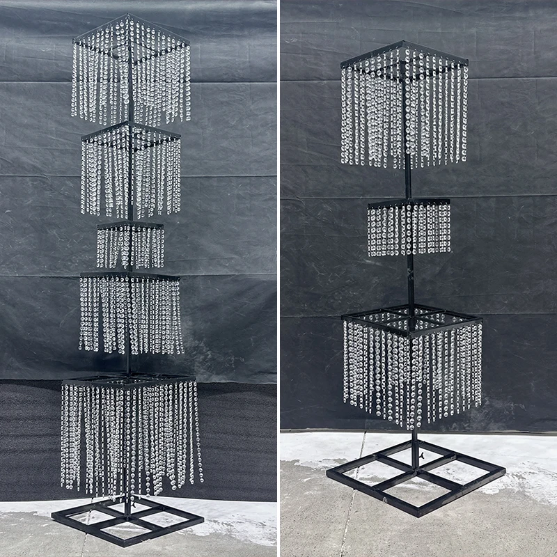 

Wedding props crystal bead curtain Shaohua road guide ornament decoration Korean wedding stage wrought iron shelf scene arrangem