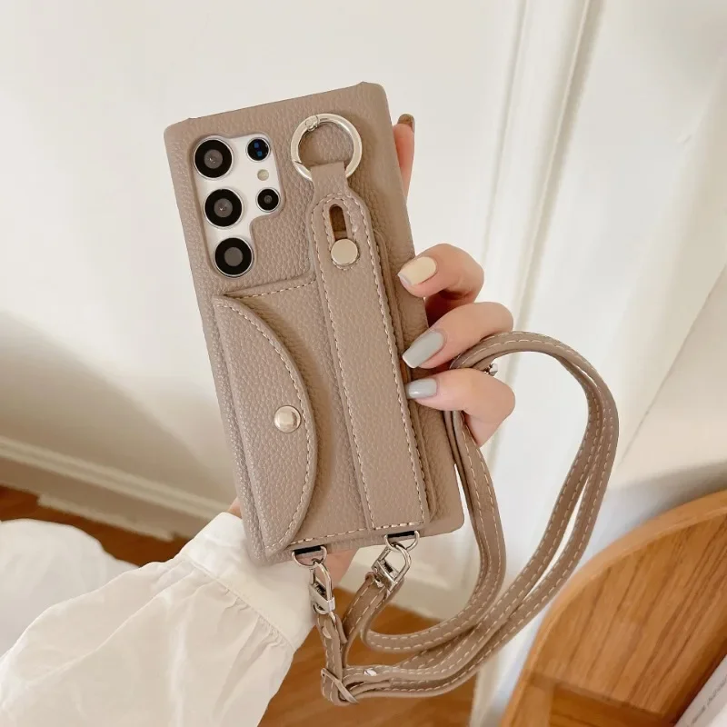 Crossbody Phone Case for Samsung Galaxy S24 S25 Ultra S22 Plus S23 S21 FE A54 S34 A14 A35 A55 Wallet Card Holder Cover