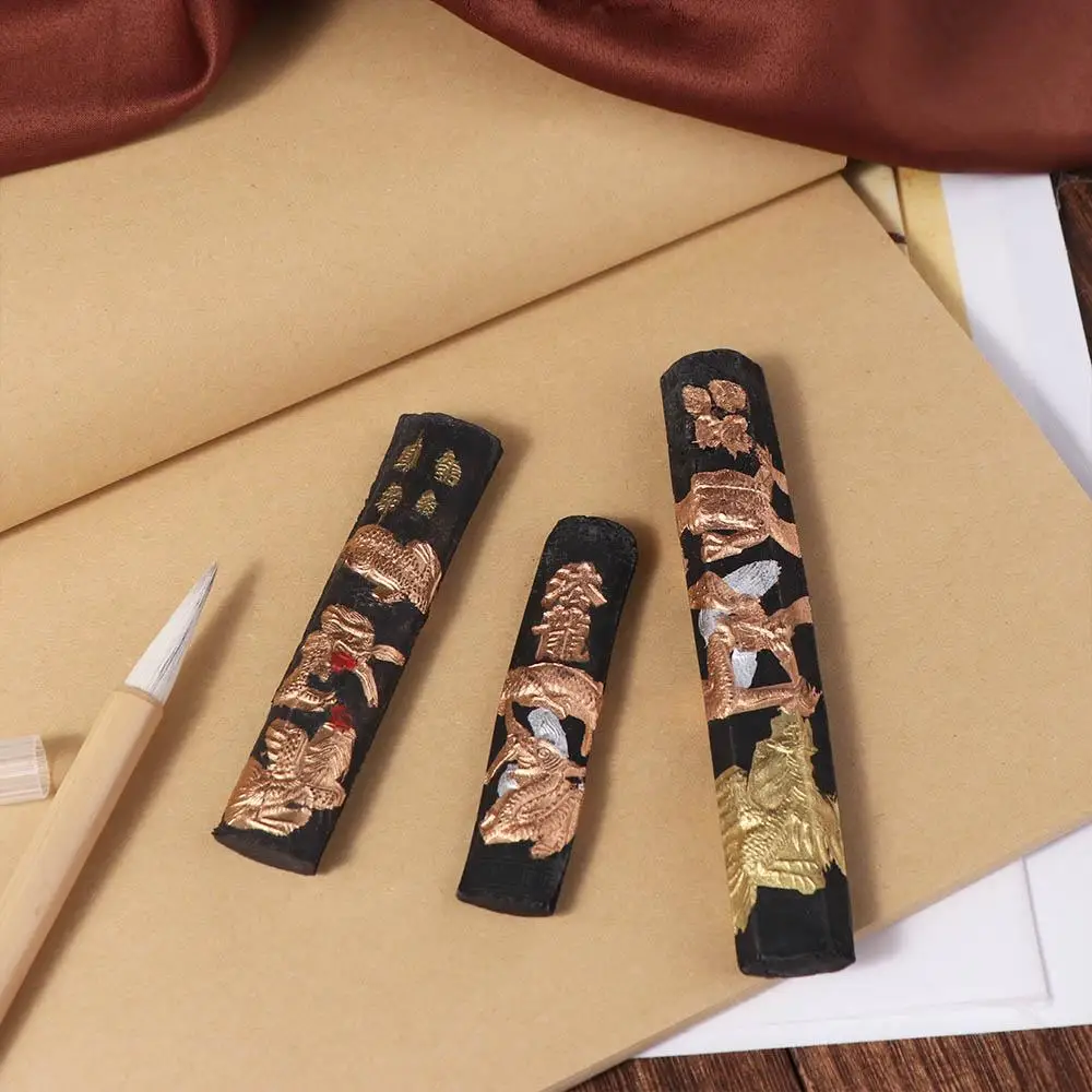 Painting Calligraphy Ink Stick Writing Professional Grinding Ink Block Black Traditional Calligraphy Solid Ink Chinese Brush