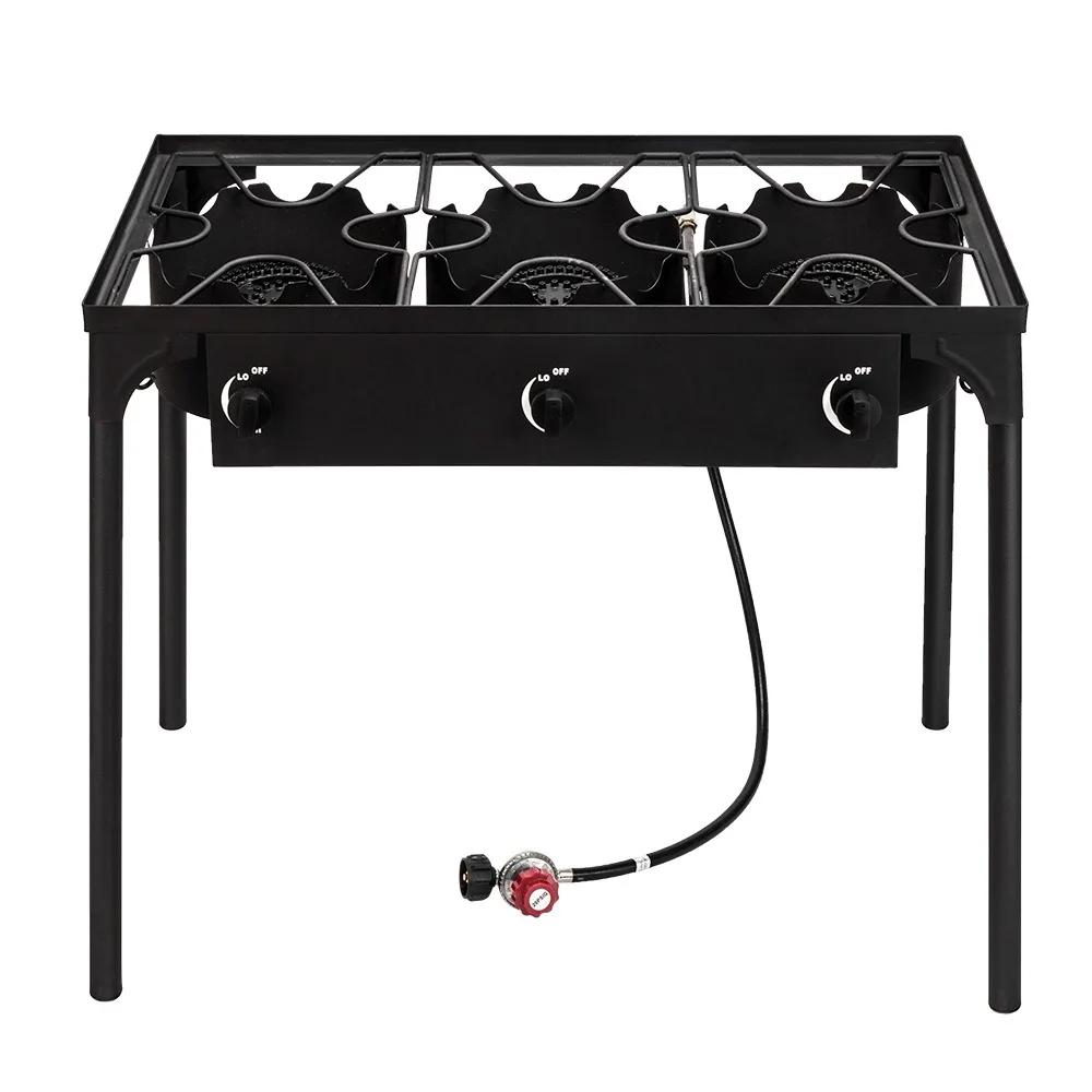 

Outdoor Camp Stove High Pressure Propane Gas Cooker Portable Cast Iron Patio Cooking Burner