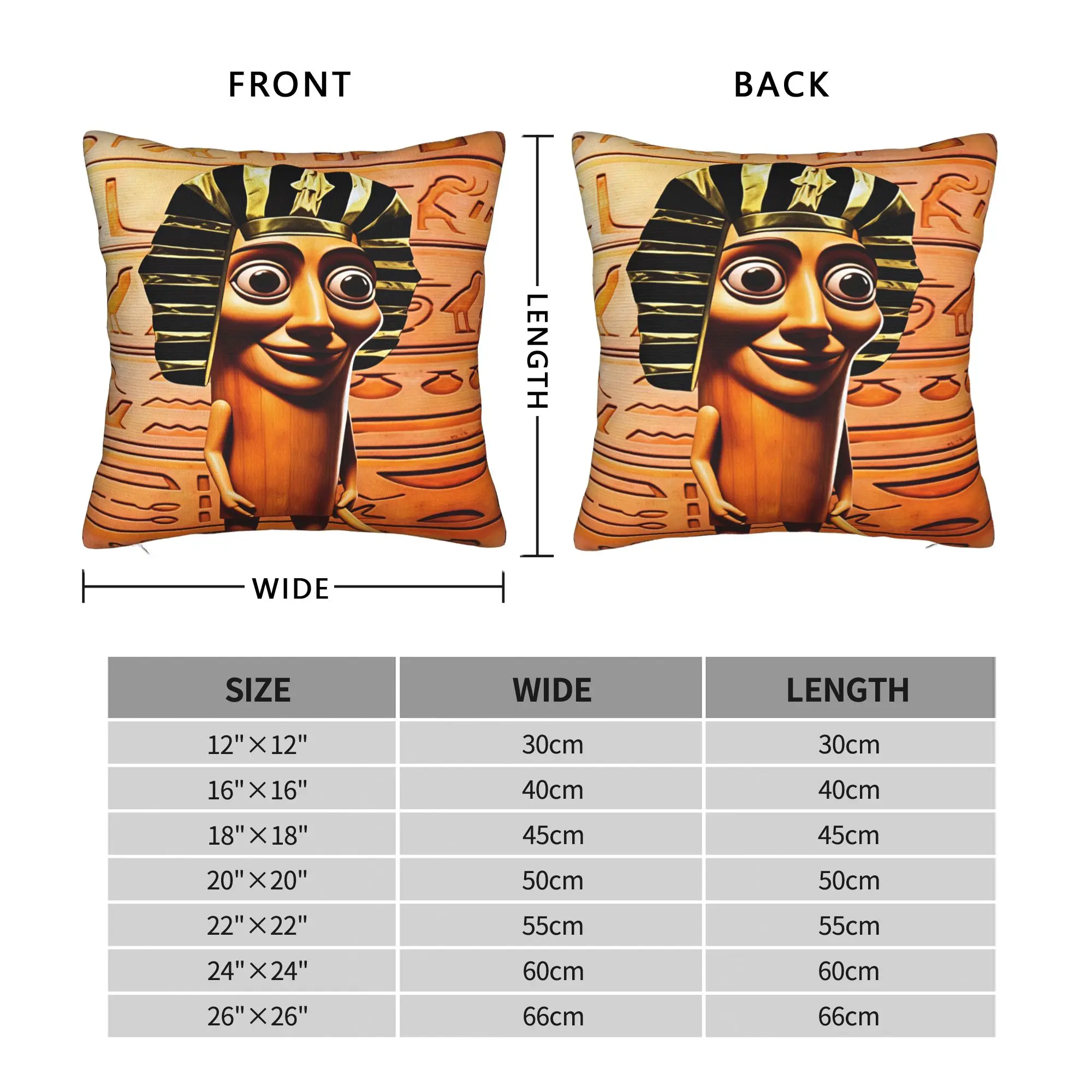 Tung Pharaoh Headdress Hieroglyph Pillow Cover  Soft Cushion Cover Fashion Pillow Case For Sofa Home Decor