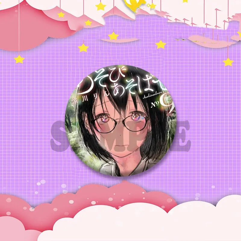 Creative Cartoon Character Brooch Asobi Asobase Anime Button Pins Manga Kasumi Nomura Badge Jewelry Backpack Shoes Accessories 6