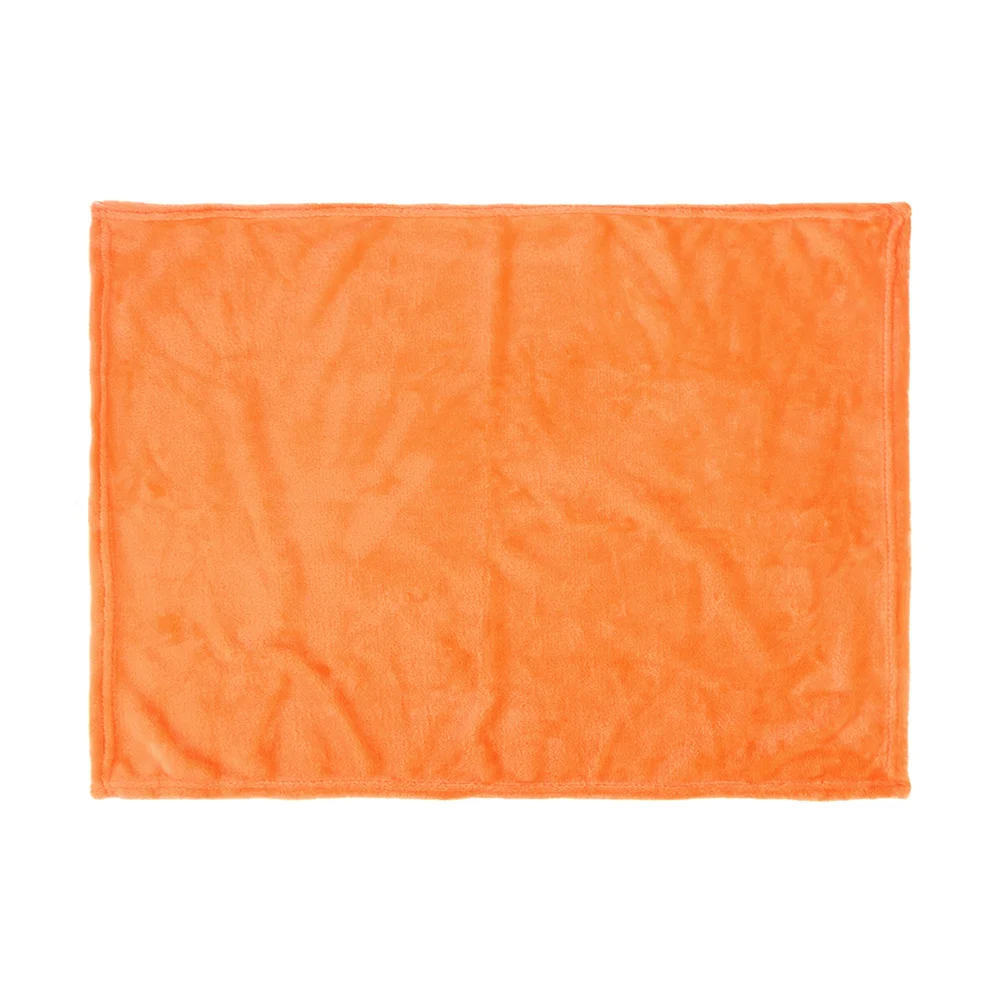 

Flannel Fleece Blanket Solid Color Orange Premium Lightweight Warm Bed Blanket Couch Sheet Needle Stitching Home