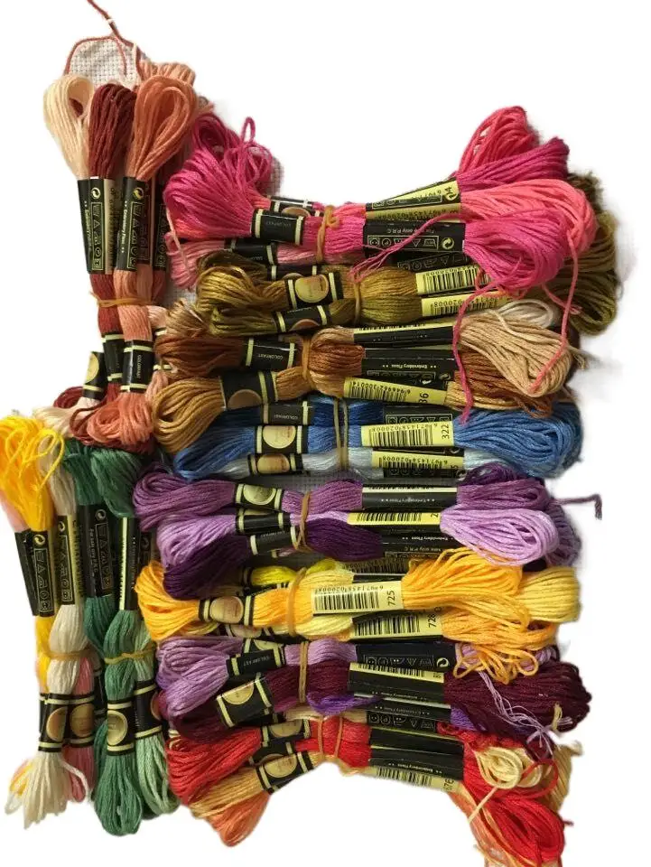 cxc threads DIY 50~300 Assorted Colors Egyptian Cotton Embroidery Cross Stitch Thread Set