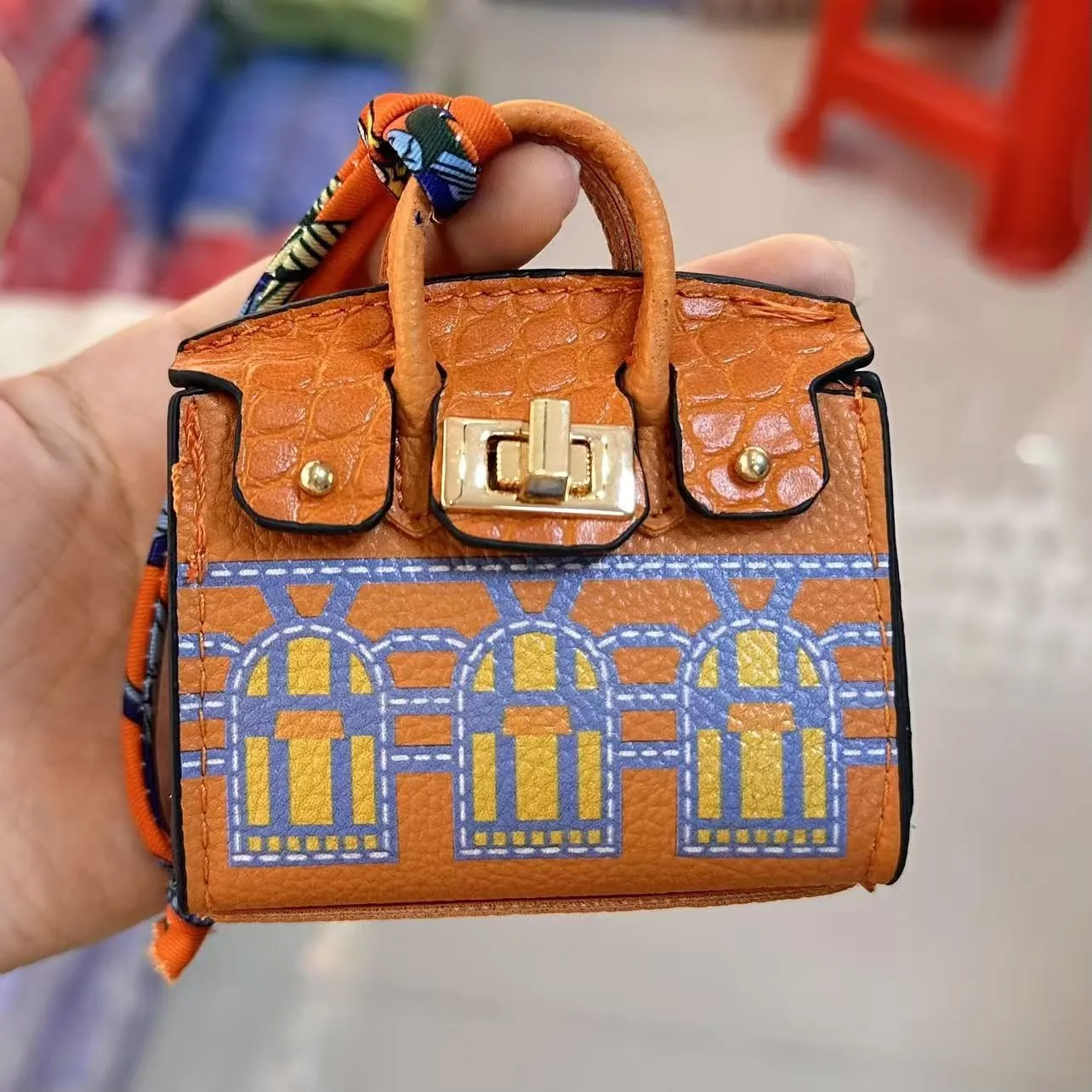 1 Stück modische Joker Mini Tide Druckmünzbörse, tragbare Kopfhörer- und Kleingeld-Aufbewahrungstasche, Anhänger, multifunktionale Tasche – Detail 1