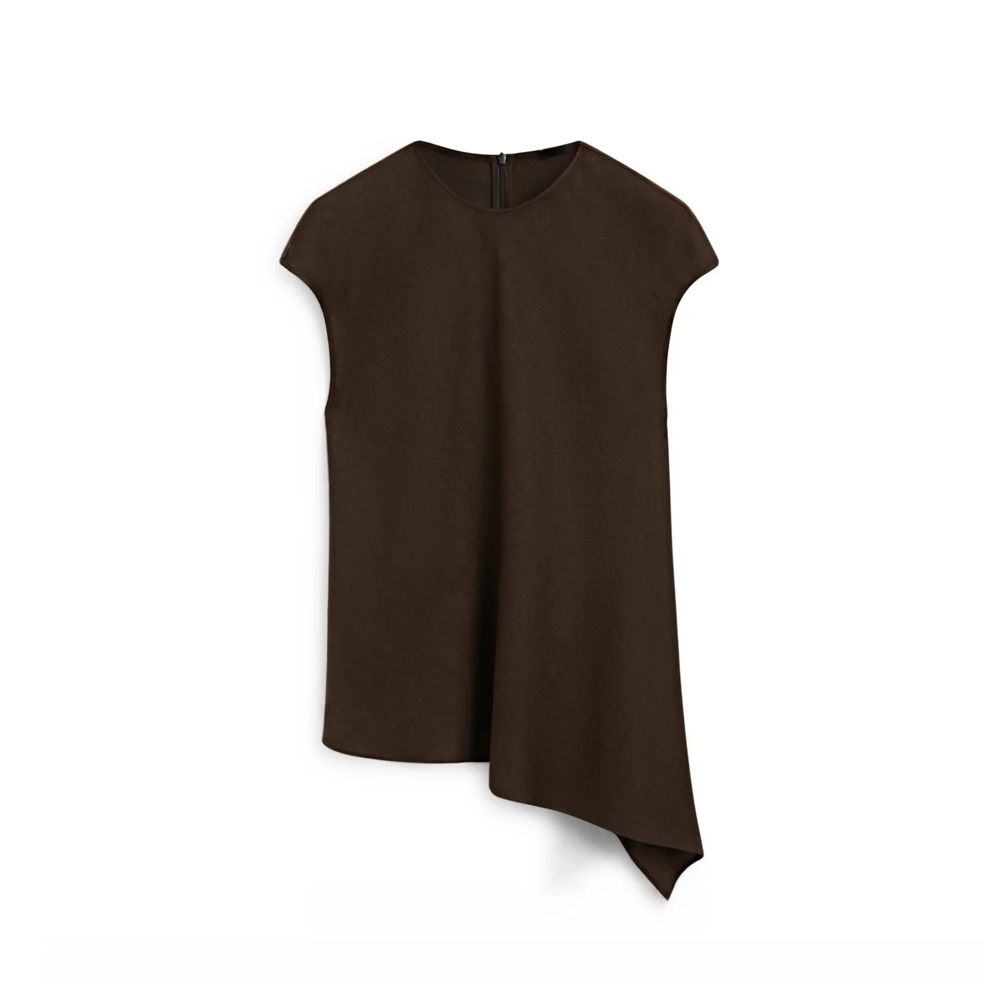 Women's Early Autumn New Style Pure Color Lin Design round Neck Short Sleeve Top Curvy Fit Vest No Chest Pad Regular Length