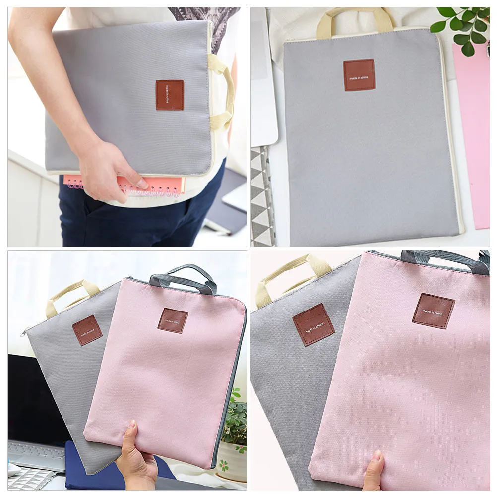 

2Pcs Canvas File Bag Large Capacity Storage Pouch for Laptop Tablet Documents Mobile Phone Anti-Fall Wear-Resistant Portable
