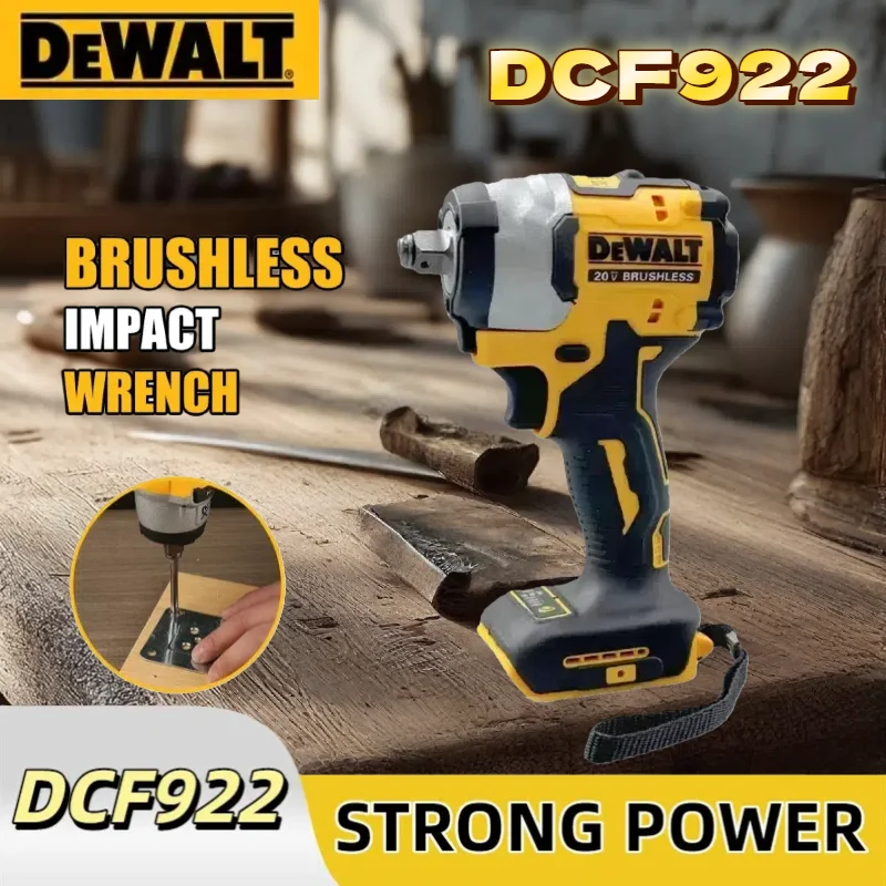 

DCF922 Электрический бесщеточный ударный гайковерт, перезаряжаемый, с высоким крутящим моментом, 406 Нм (реверс), 1/2 дюйма, 2500 об/мин, универсальный для батареи Dewalt 20 В