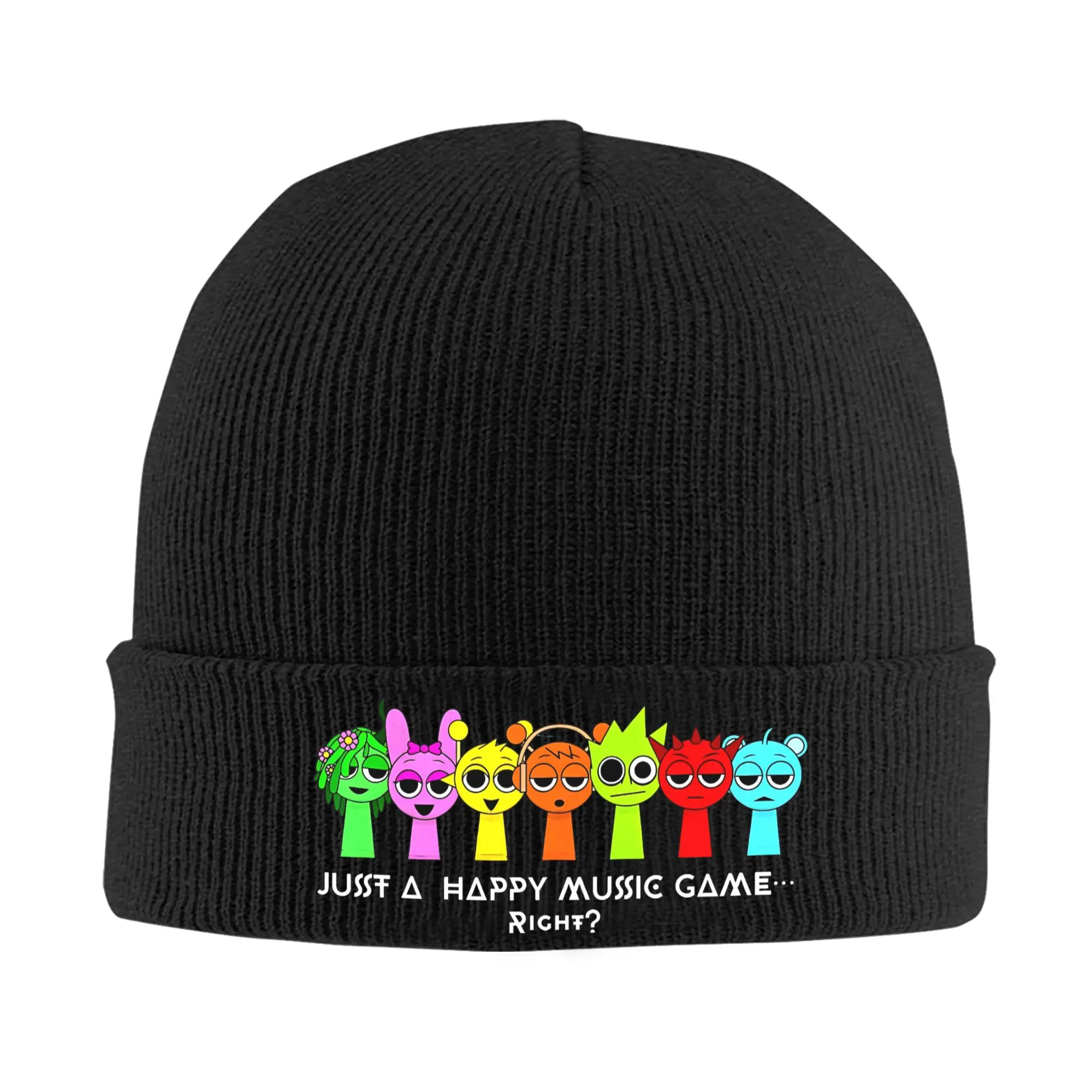Sprunkied Beats Funny Happy Music Game Knitted Hat Beanie Autumn Winter Hats Warm Acrylic Street Cartoon Caps Men Women Gift