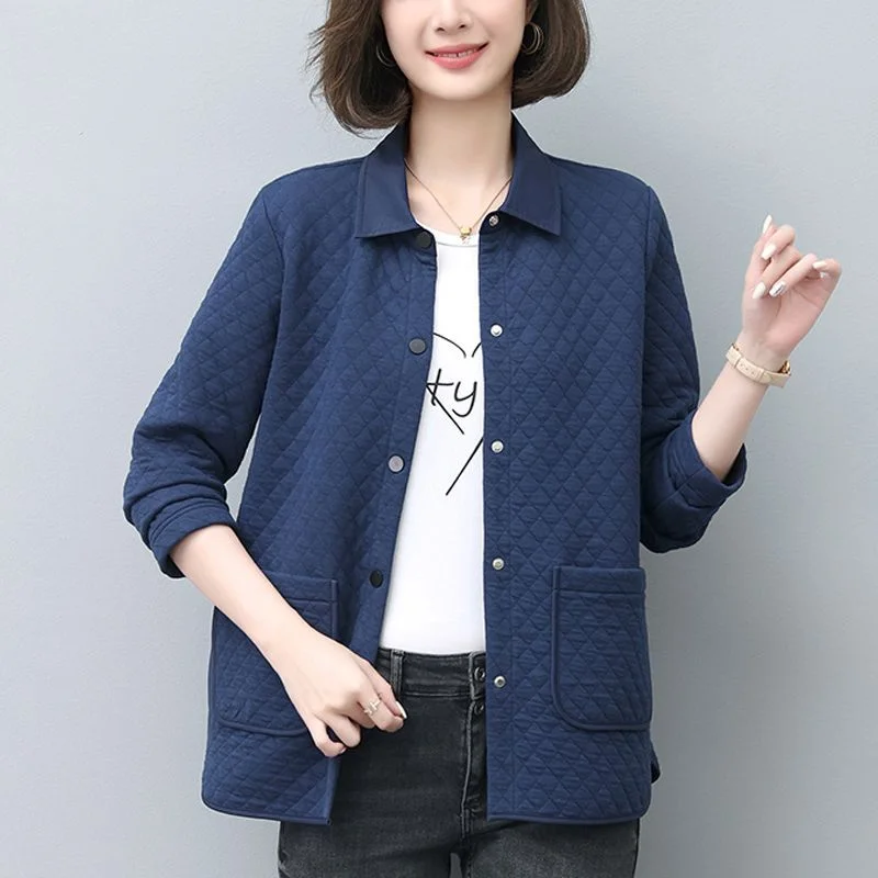 

Весенне-осенний женский 20225, новый повседневный свободный топ с воротником-поло и карманами на пуговицах в западном стиле