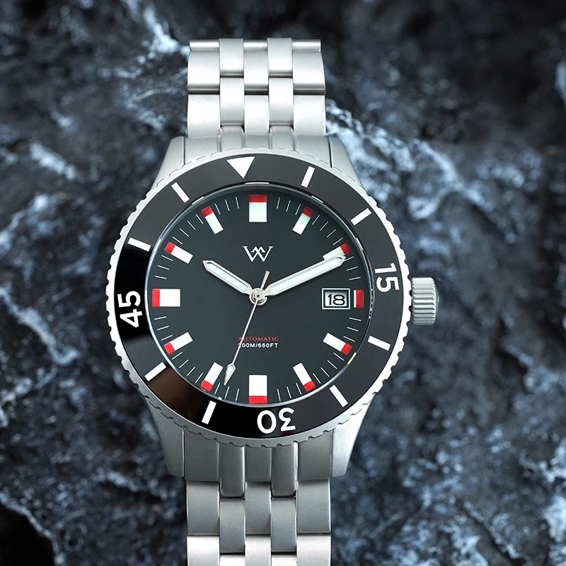 WM Watch Automatic Mechanical Watches Men Sapphire Ceramic Bezel NH35 AR Coated 200M Water Resistant Welly Merck Watch WM203