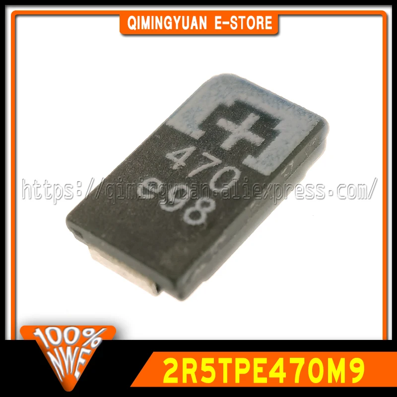 50 pz 2R5TPE470M9 470 2.5V 470UF SMD condensatore al tantalio nuovo e originale