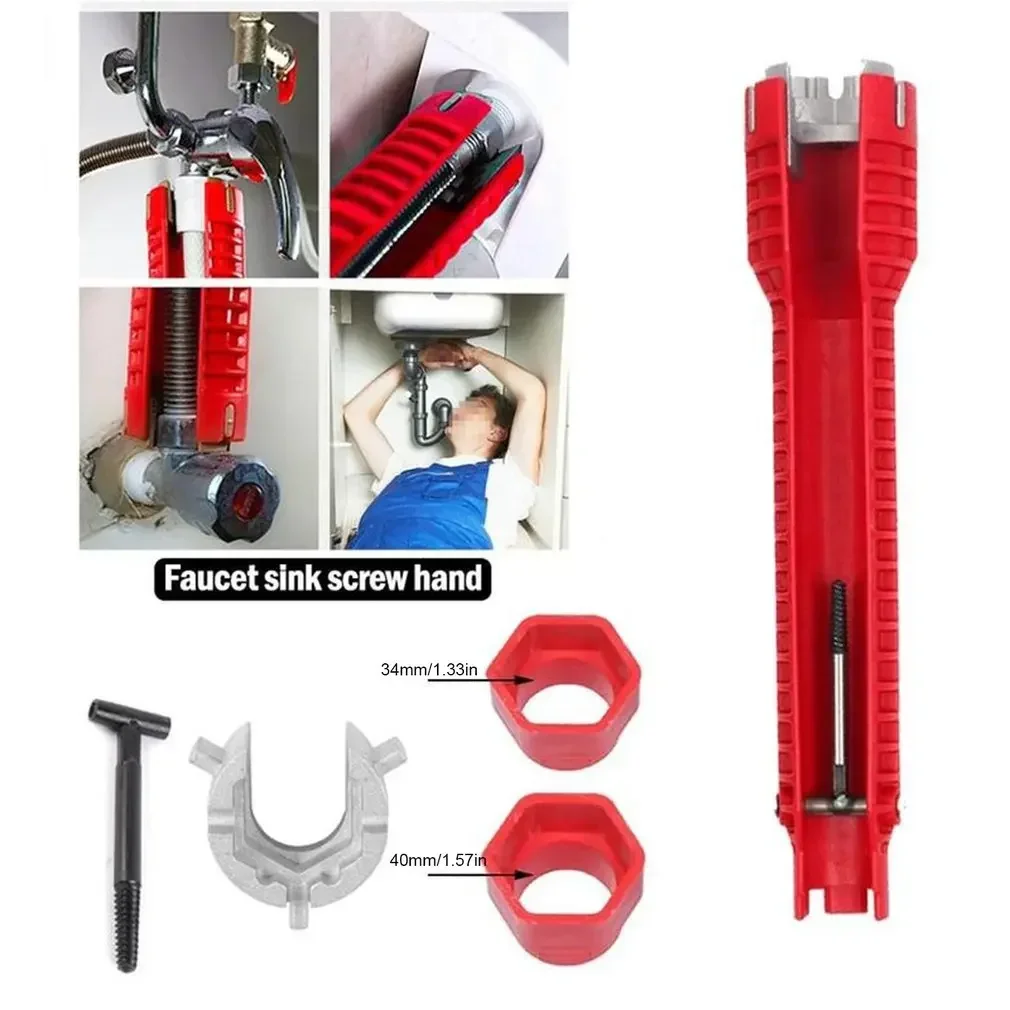 8 In 1 Sink Repair Wrench Sink Faucet Plumbing Tools Wrench Multifunctional Key Repair Plumbing Wrench Tool Sets