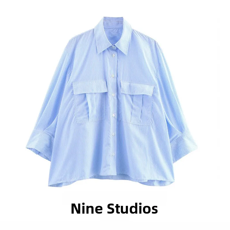 ลําลองลายยาว Sve irt ผู้หญิงหลวม Fit เส้นใยโพลีเอสเตอร์ Anti-Uv เดินทาง Sle irt กับ ket 33020