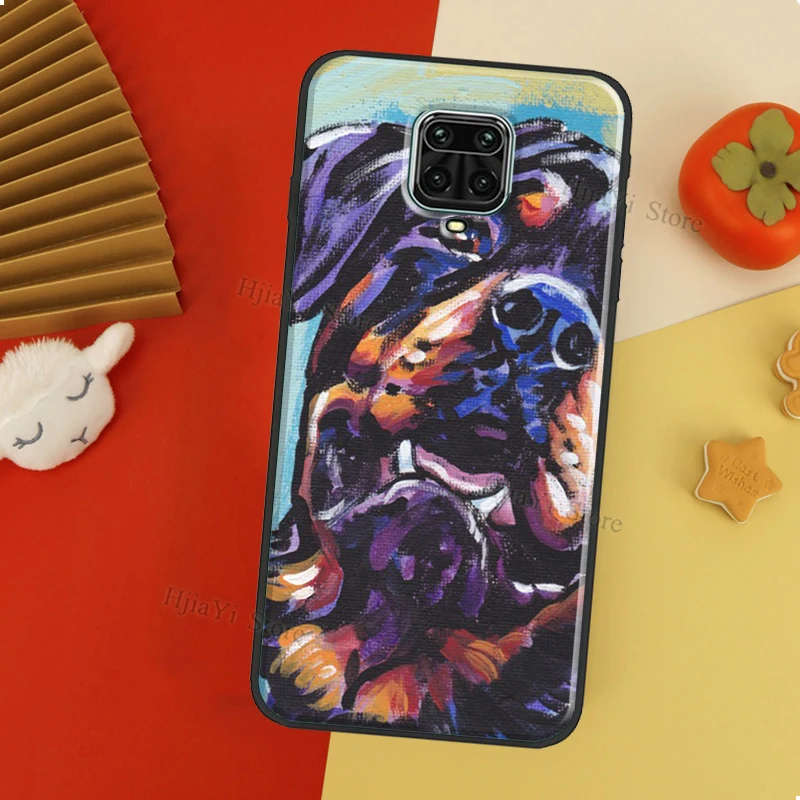 Cute Rottweiler Dog Case For Xiaomi Redmi Note 12 Pro 8 9 10 11 Pro Note 12S 11S 10S 9S 9C 10A 10C 12C Cover