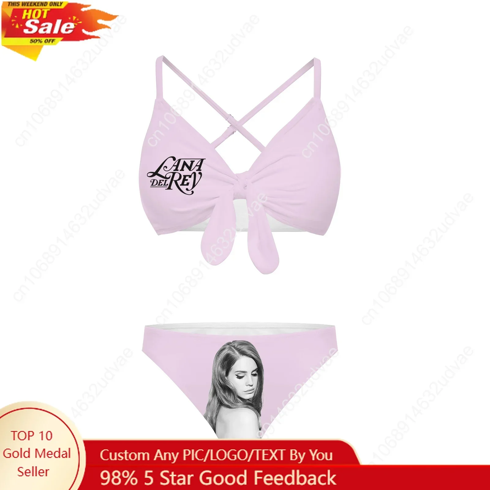 Lana Del Rey Singer Bathing Suits Cross Strap Suspenders Swimsuits Womens Custom Bikini Sexy Swimwear Personalized Beachwear