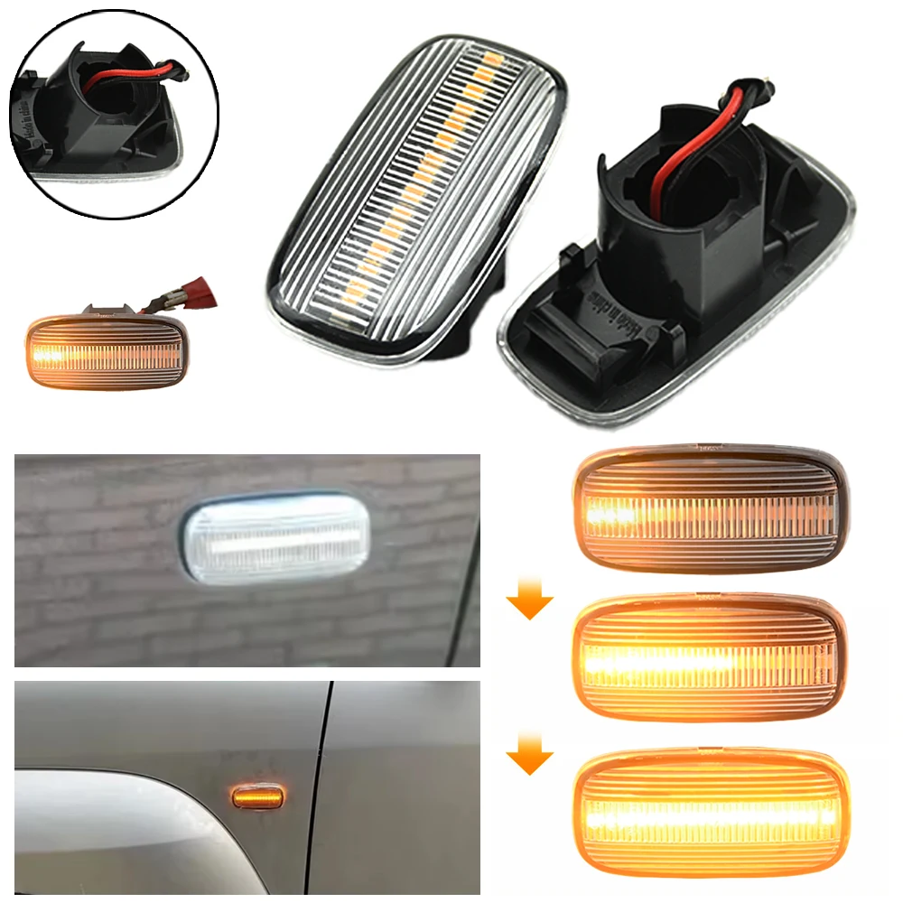 For Nissan Maxima Skyline R34 Almera N15 N16 Pulsar Primera P11 P12 Flowing LED Side Marker Dynamic Turn Signal Light Lamp