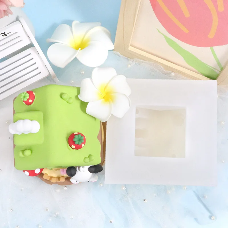 

Mushroom house mold DIY handmade plaster doll desktop ornament easy demoulding food grade silicone
