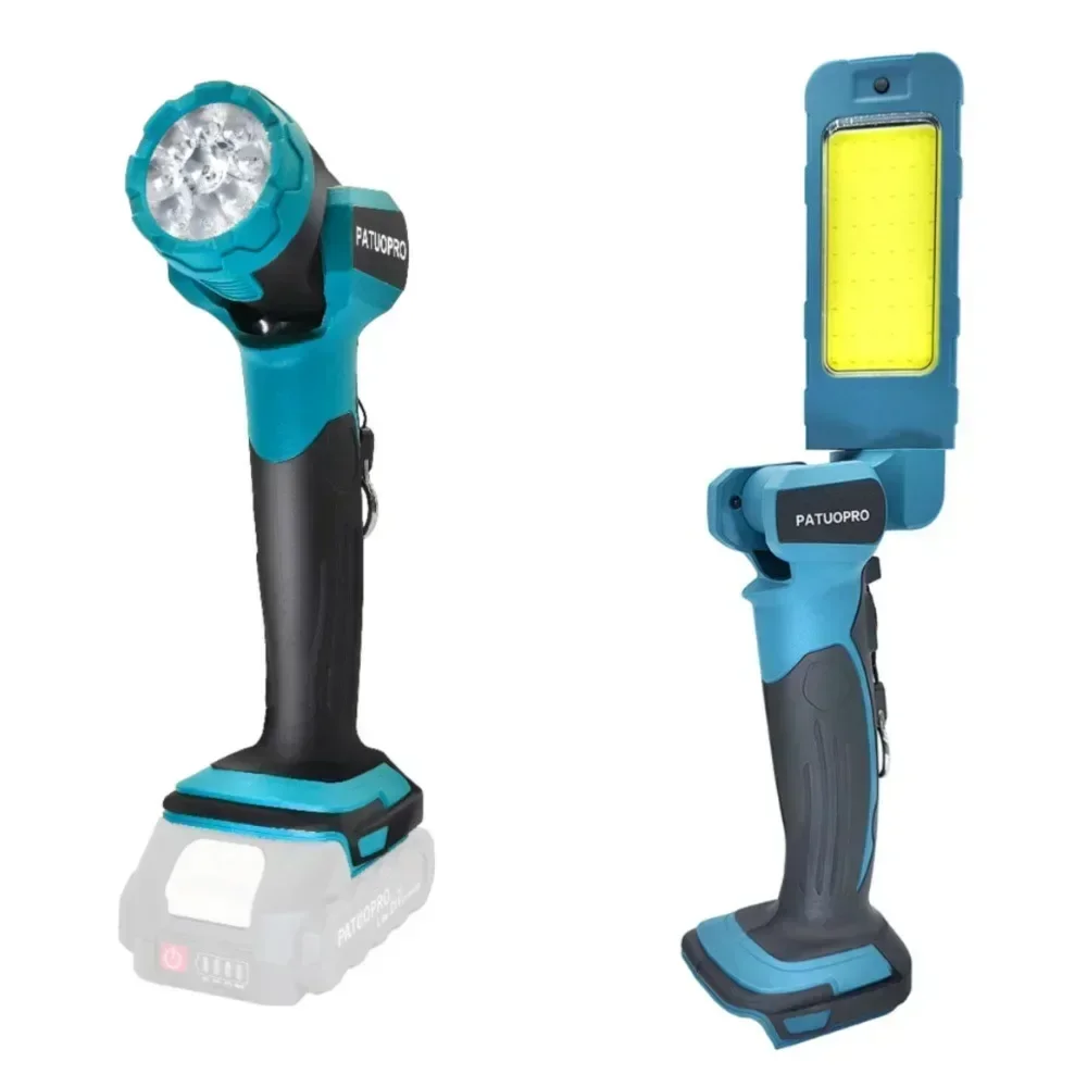 Portable Work Light Rechargeable Cordless LED Flashlight Handheld Spotlight Outdoor Lighting For Makita 18V Battery(No Battery)