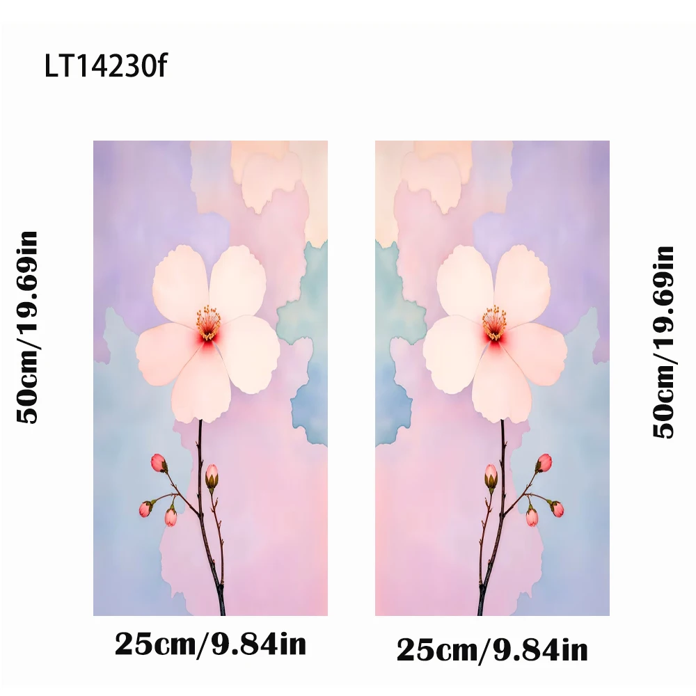 Car Trim Stickers Watercolor Poppy Floral Door Decals Waterproof B Column Anti Scratch Vinyl Car Modification Exterior Decor