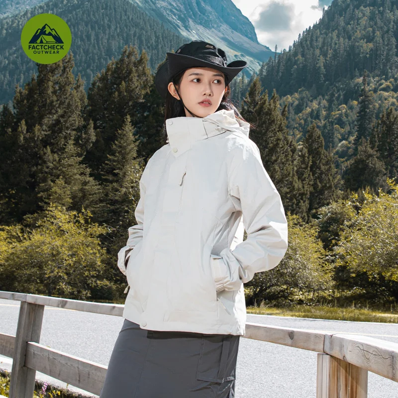 FACHCHECK EU US Size Top Quality Hardshell 3-in-1 Jacket Men Women Windproof Waterproof Hiking Outdoor Coat