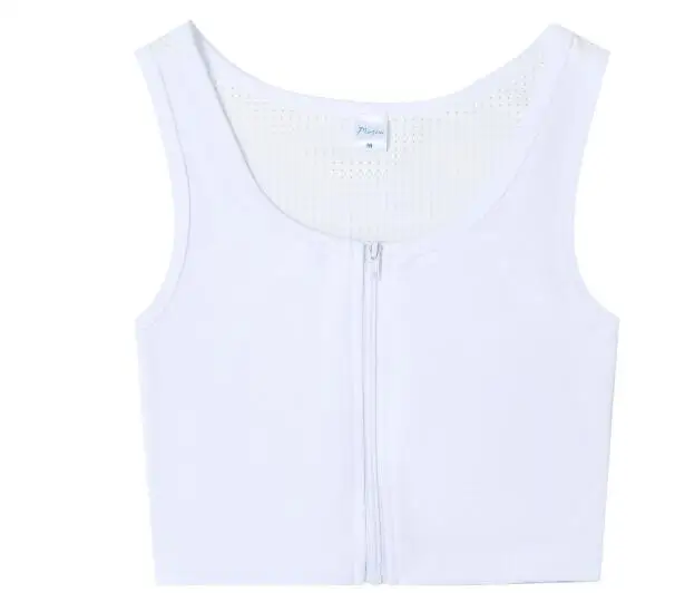 Brust Brust Binder Trans Crop Top Bandage Front Zipper Flache Brust Mesh Zurück Korsett Stretch Körper Gestaltung Les Weibliche Bh Tank