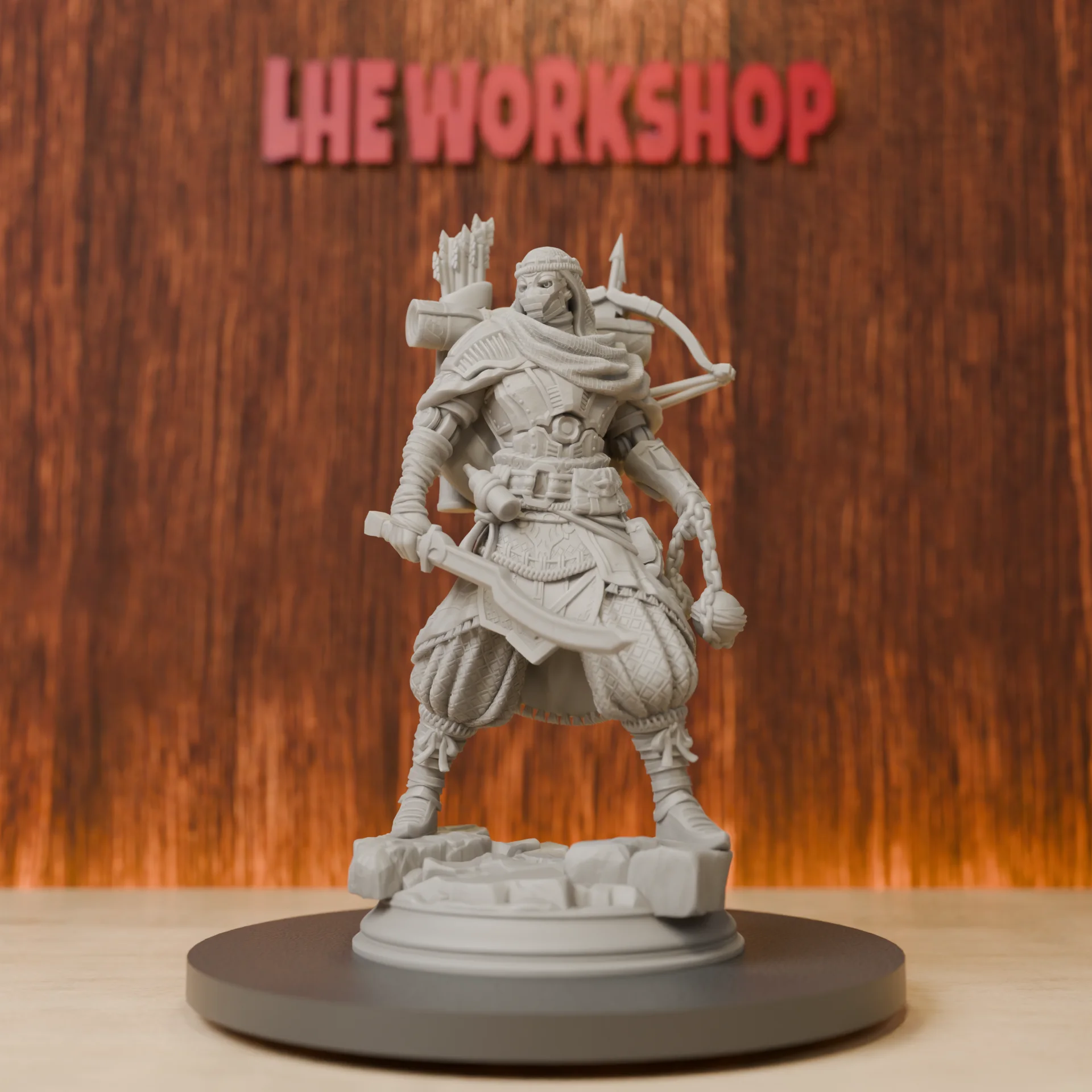 Wandering Warrior Miniatures | 28mm-75mm | Resin 3D Printed DND Pathfinder Mini | Unpainted Grey