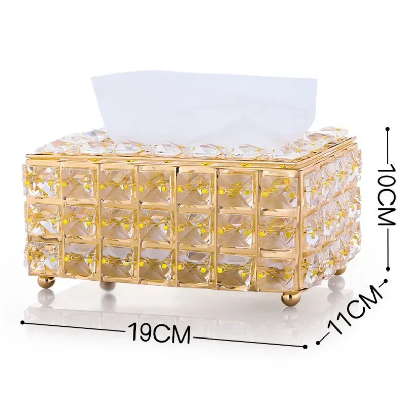 Crystal Facial Tissue Box Holder Crystal Cube Napkin Dispenser Bedroom Office Hotel Cafe Coffee House Bar Diamond Sparkle Boxes