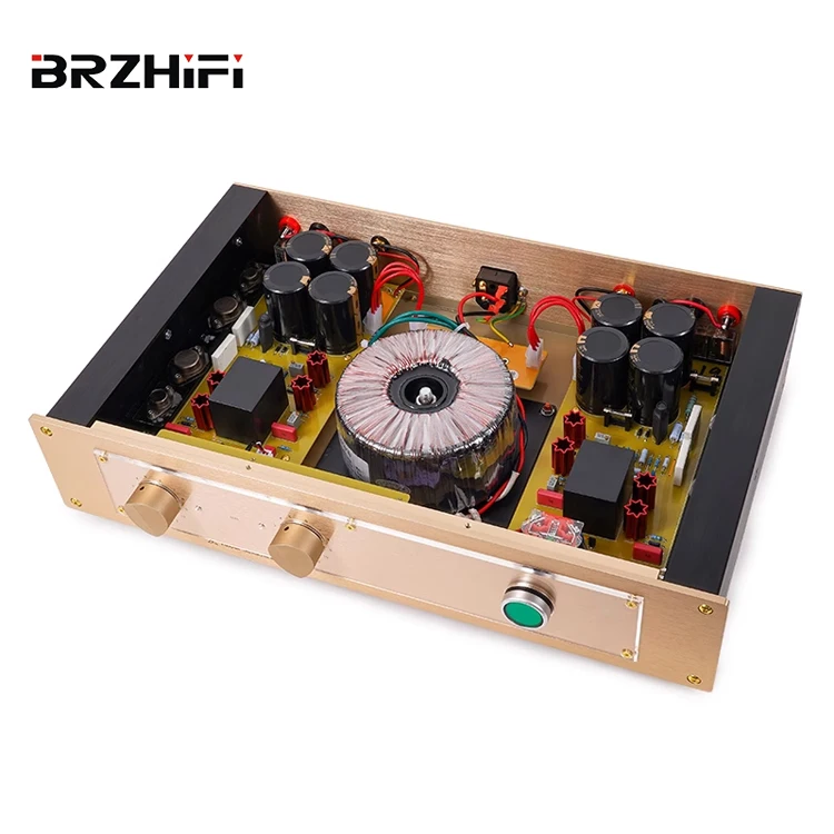 BRZHIFI FM ACOUSTICS FM300A Professional Golden Aluminum Chassis Hifi 2 Channel Power Amplifier