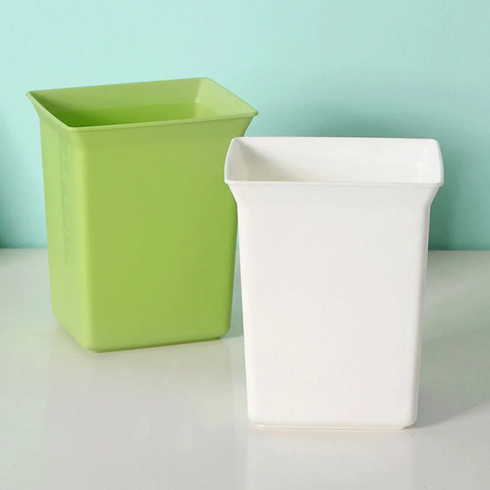 

4Pcs Desktop Trash Bin Small Rubbish Container Elegant Multiuse Pen Holder with Cover for Home Office Mini Trash Bin