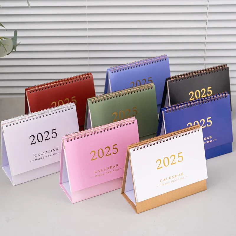 2025 Simple Fashion Desk Calendar Free Memo Notes Book English Monthly Calendar Time Manager Office Desktop Decoration Calendar