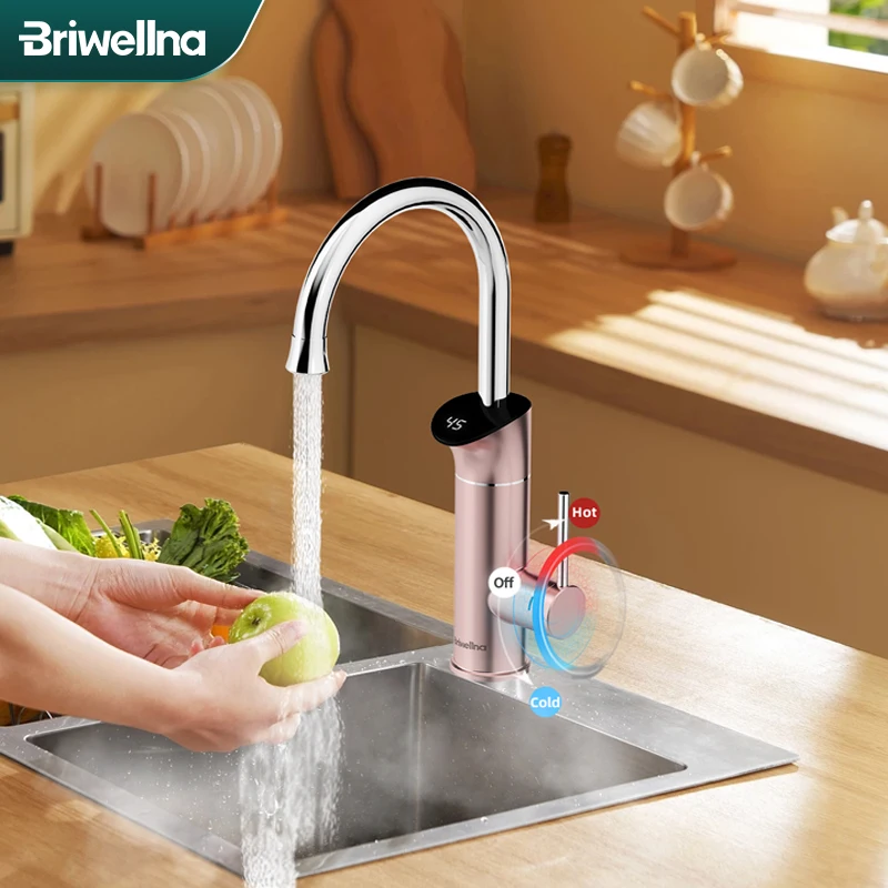 

Электрический водонагреватель Briwellna 220 В, мгновенный кухонный кран для горячей воды, 2 в 1, безрезервуарный водонагреватель, электрический кран, нагревательный кран